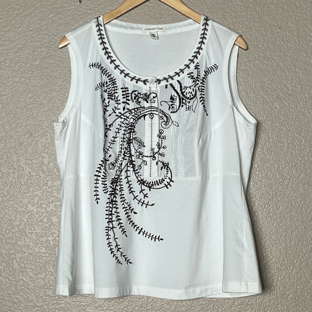 COLDWATER CREEK EMBROIDERED BLOUSE